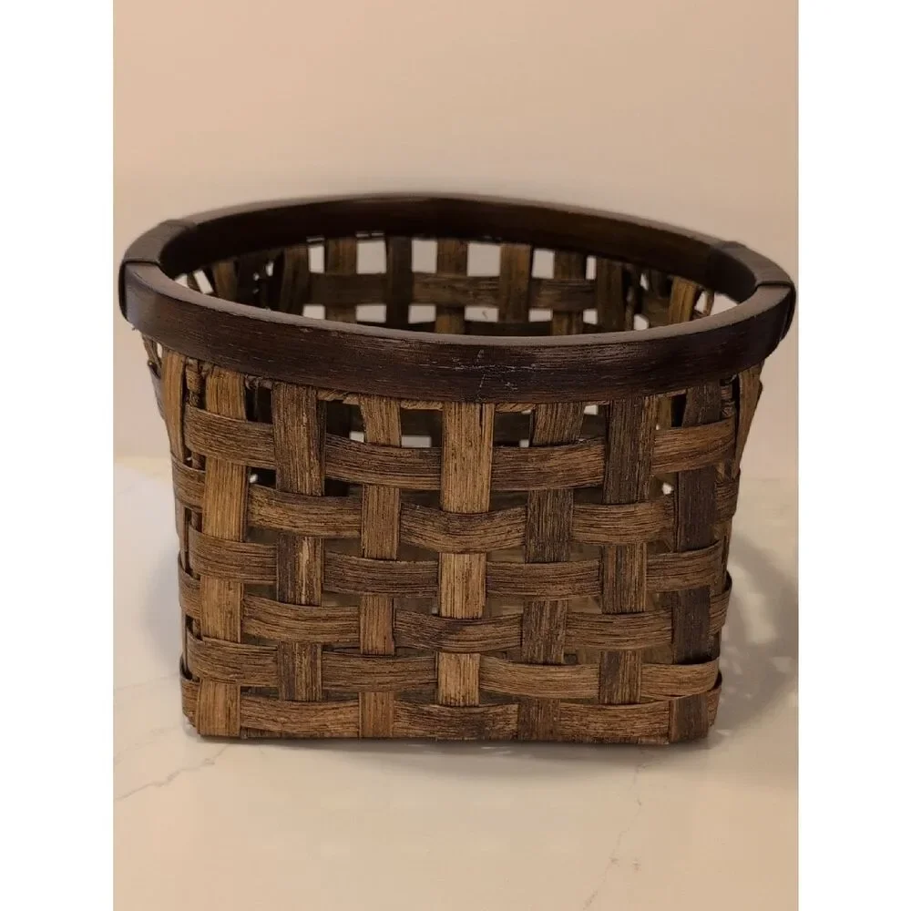 Vintage Woven Rustic Brown Storage Basket - Home Accents